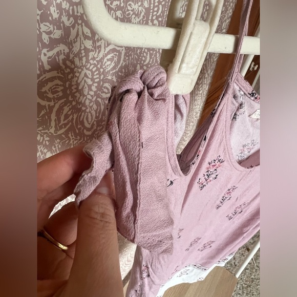 LA Hearts by PacSun Cold Shoulder Shirt Sleeve Pink White Floral Mini Dress - Picture 4 of 7